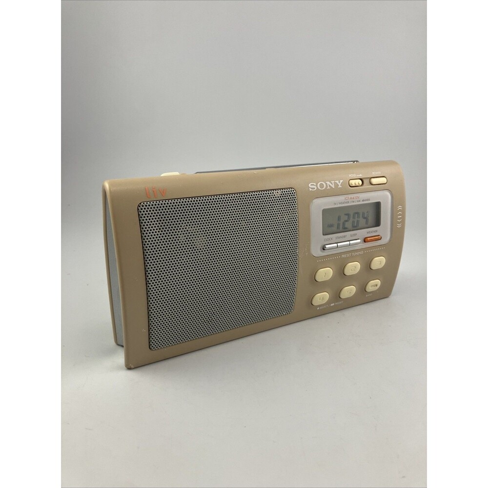 SONY Portable 4-Band TV Weather FM AM Clutch Radio ICF-M410V TESTED WORKS